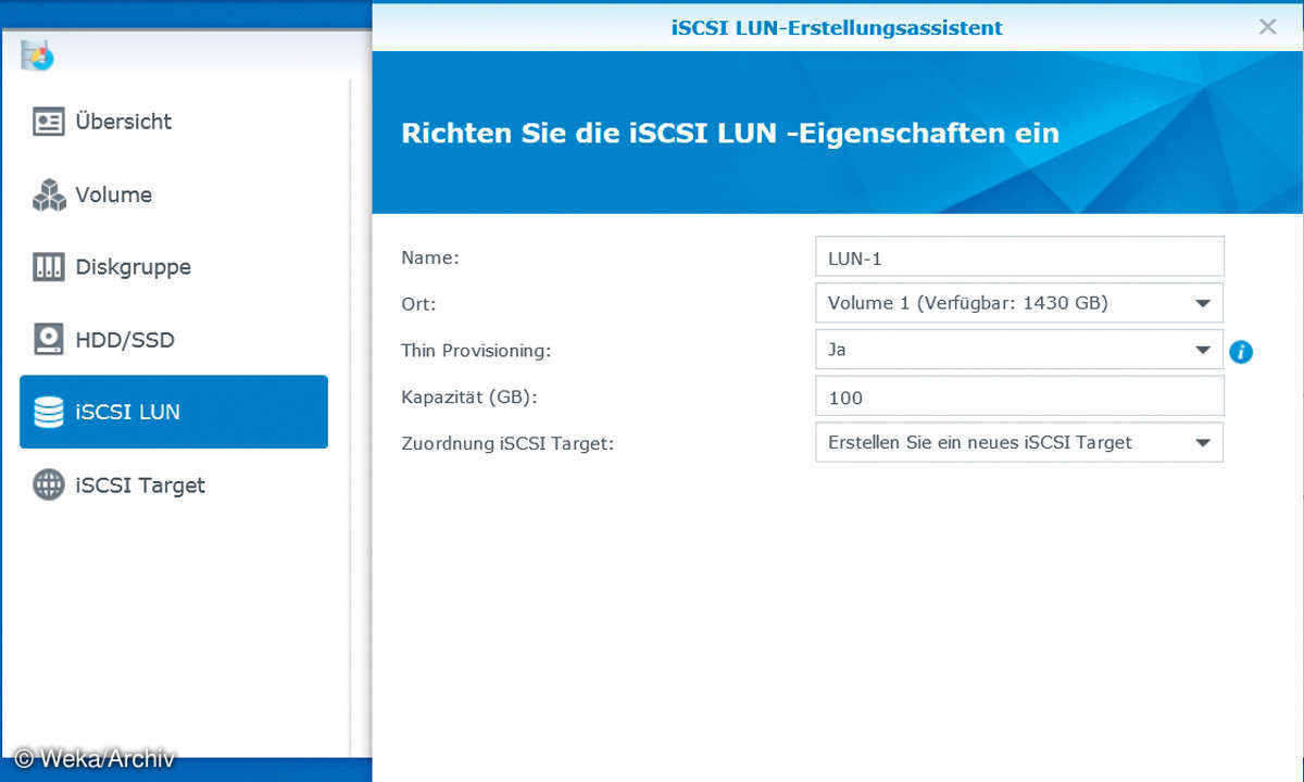 Synology LUN Eigenschaften