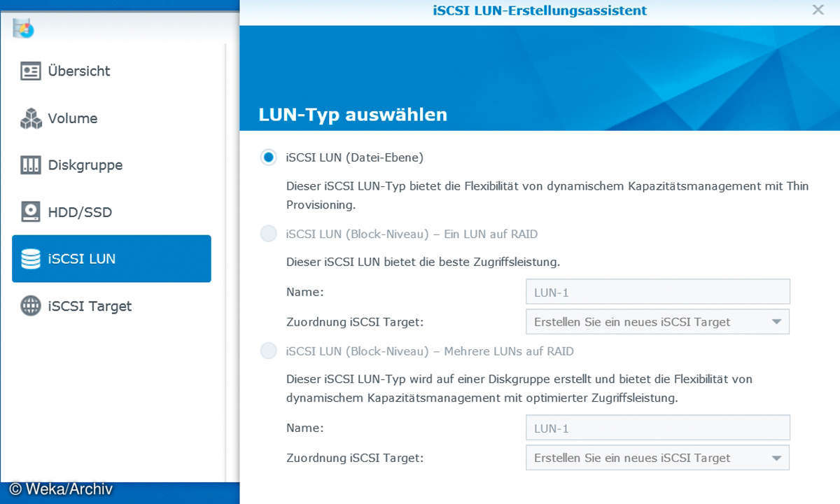 Synology LUN Typen