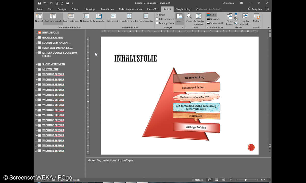 Powerpoint Inhaltsangabe