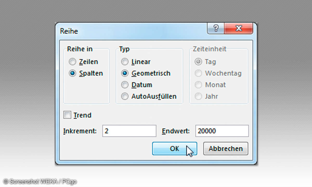 Microsoft Excel Reihen und Spalten füllen