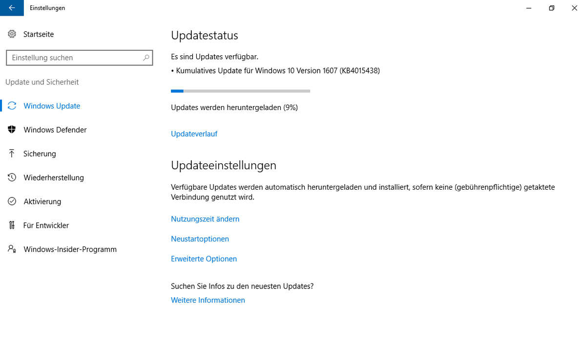 Microsoft Update Einstellungen