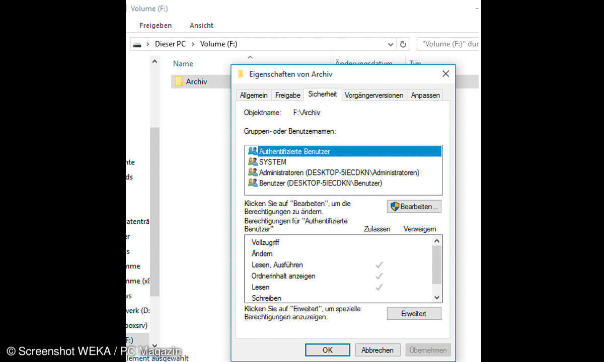 Windows Rechtestruktur