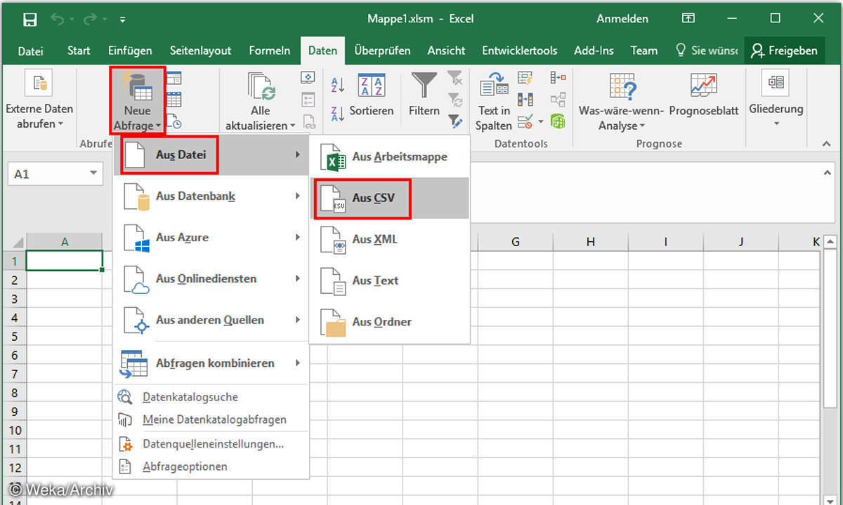 CSV-Daten importieren