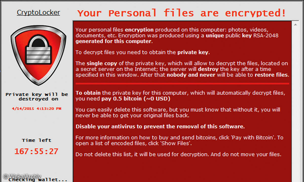 Cryptolocker Meldung
