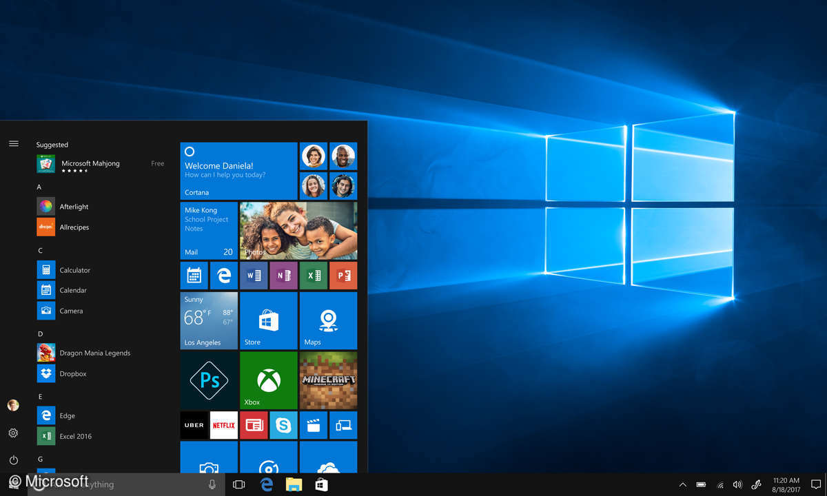 Creators Update Startscreen
