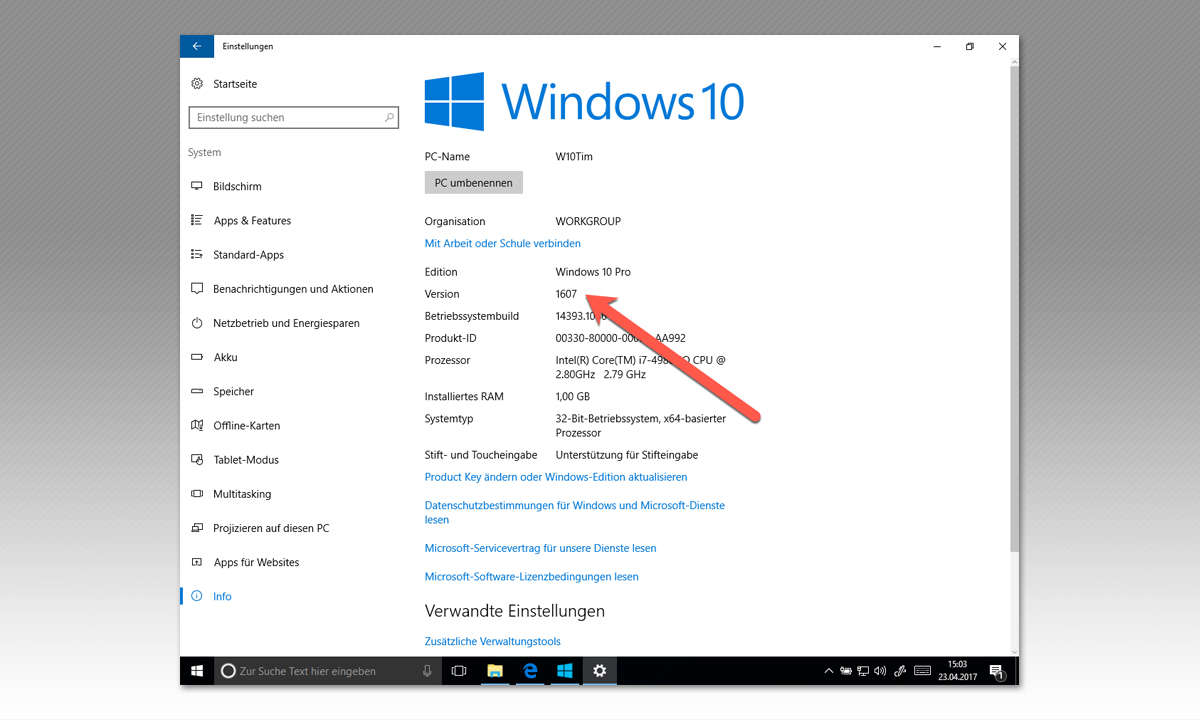 Screenshot: Windows 10