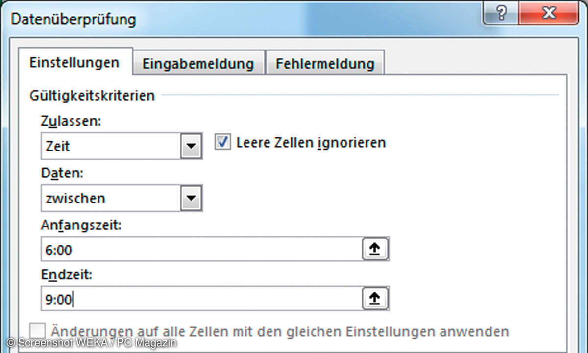 Excel Datenüberprüfung