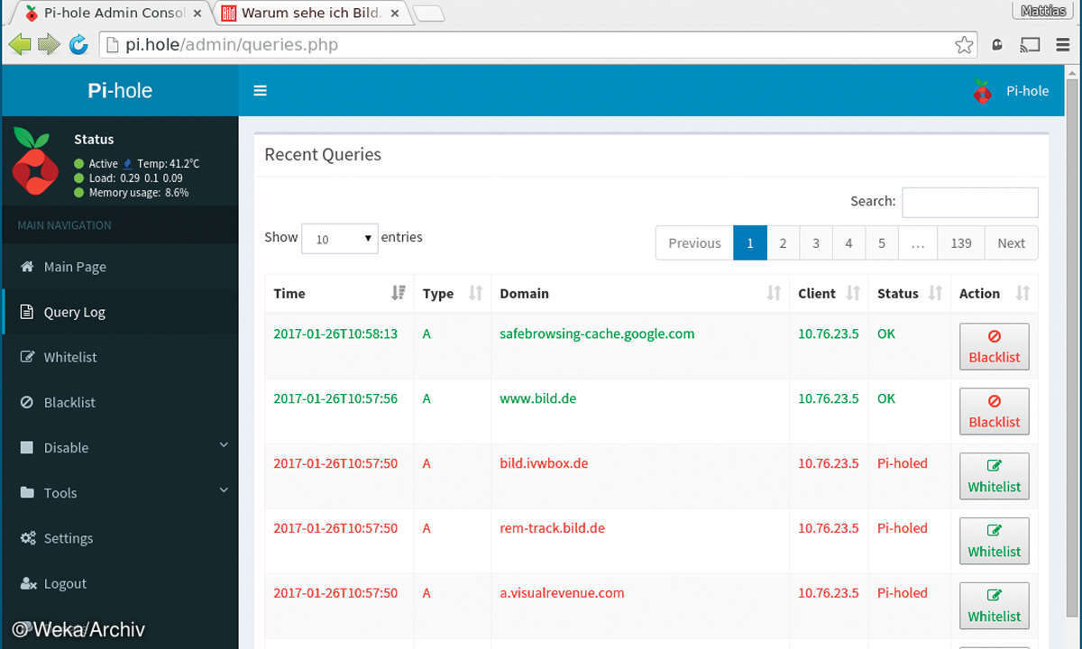 Pihole Settings