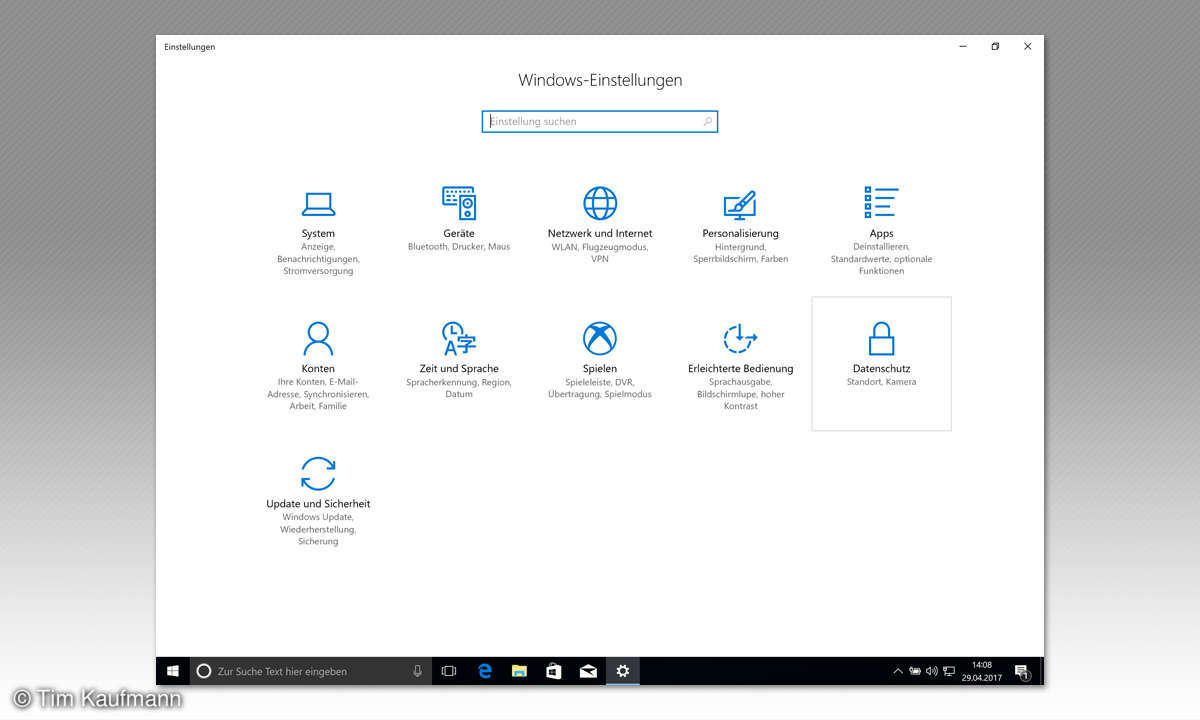 Screenshot: Windows Einstellungen