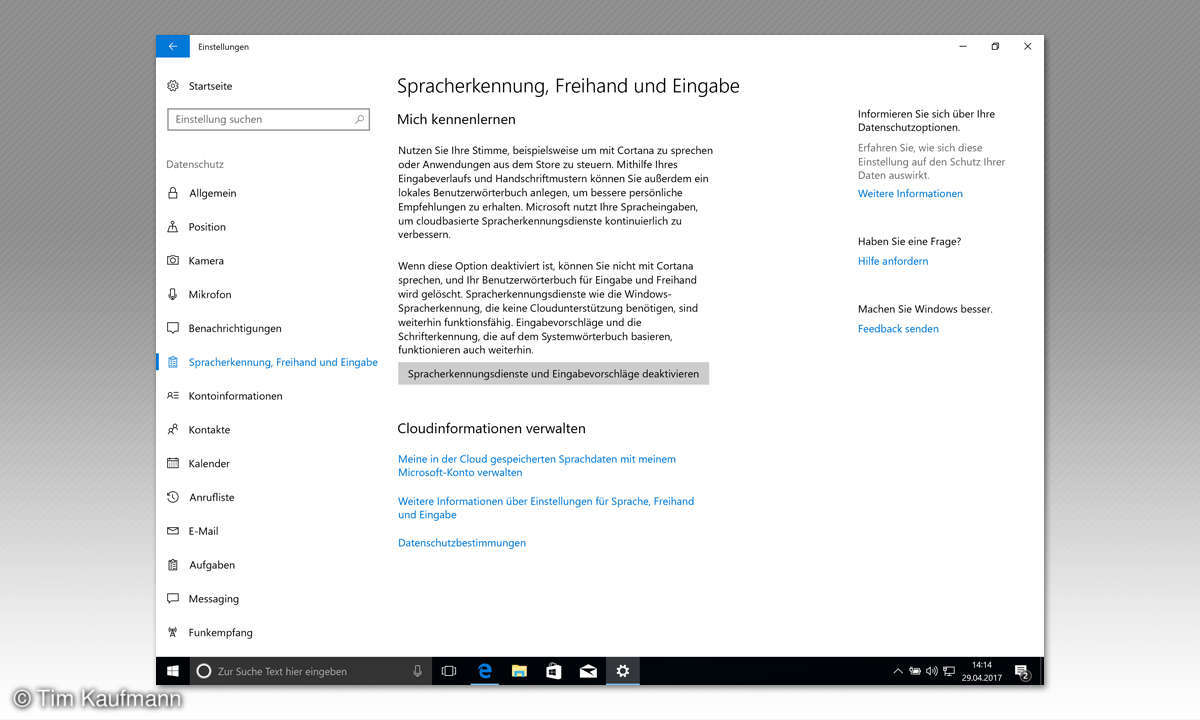 Spracherkennung, Freihand und Eingabe
