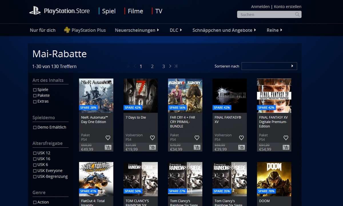 Games Sale Angebote PS4 PS3