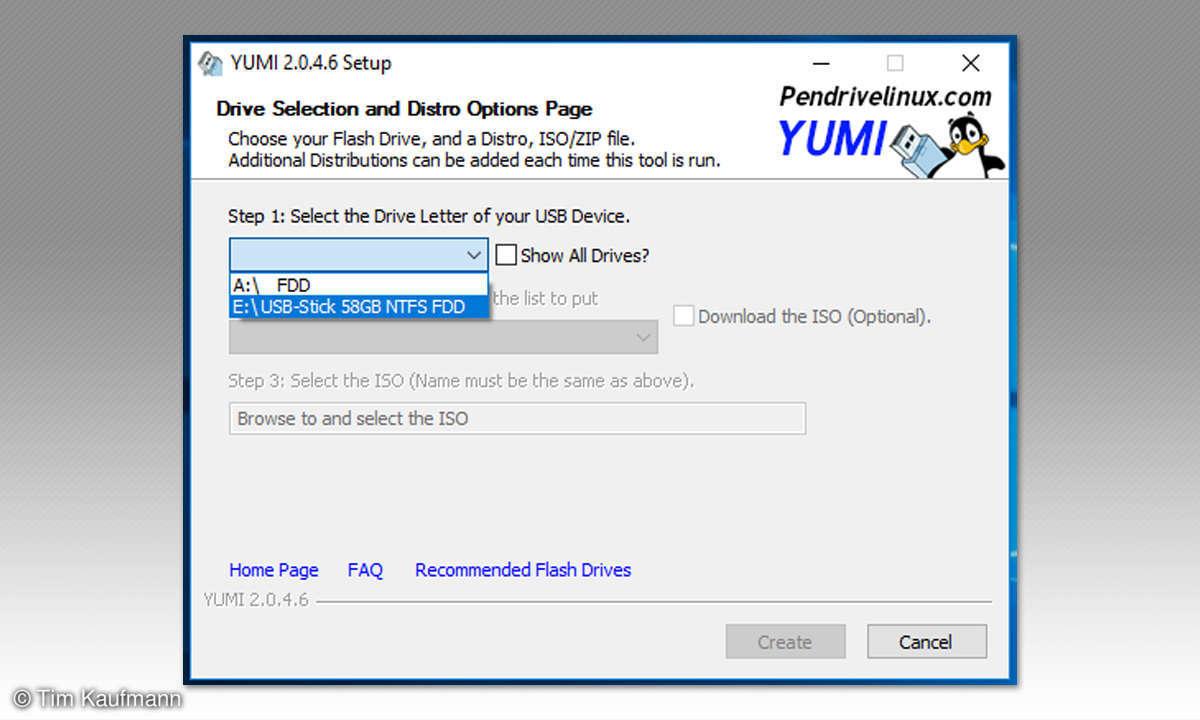 Screenshot: YUMI starten