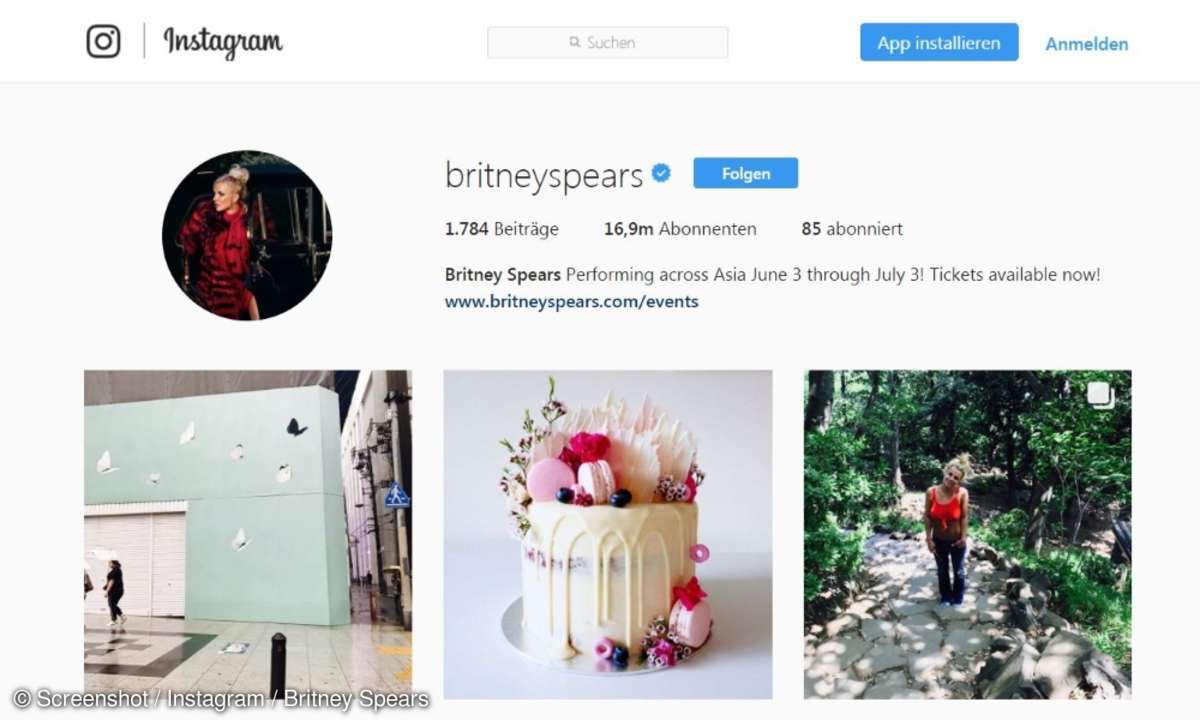 Britney Spears Instagram-Profil 