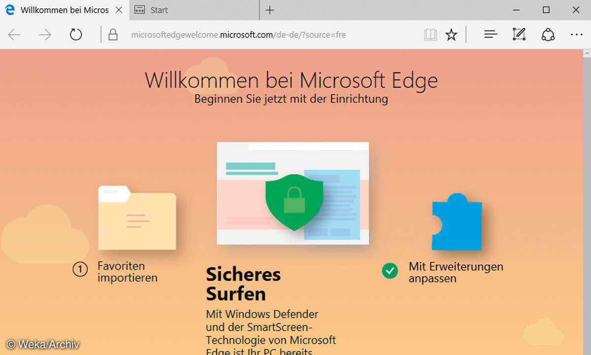 Screenshot: Sicherheitsfunktionen