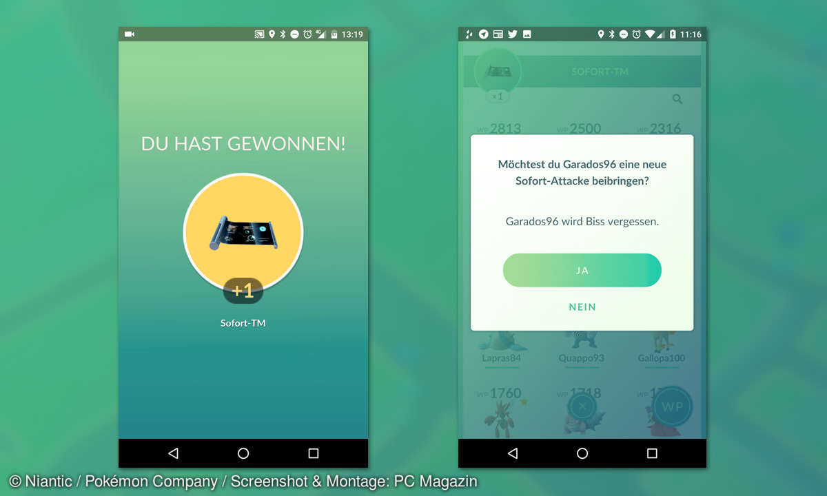 Pokémon GO Sofort-TM anwenden