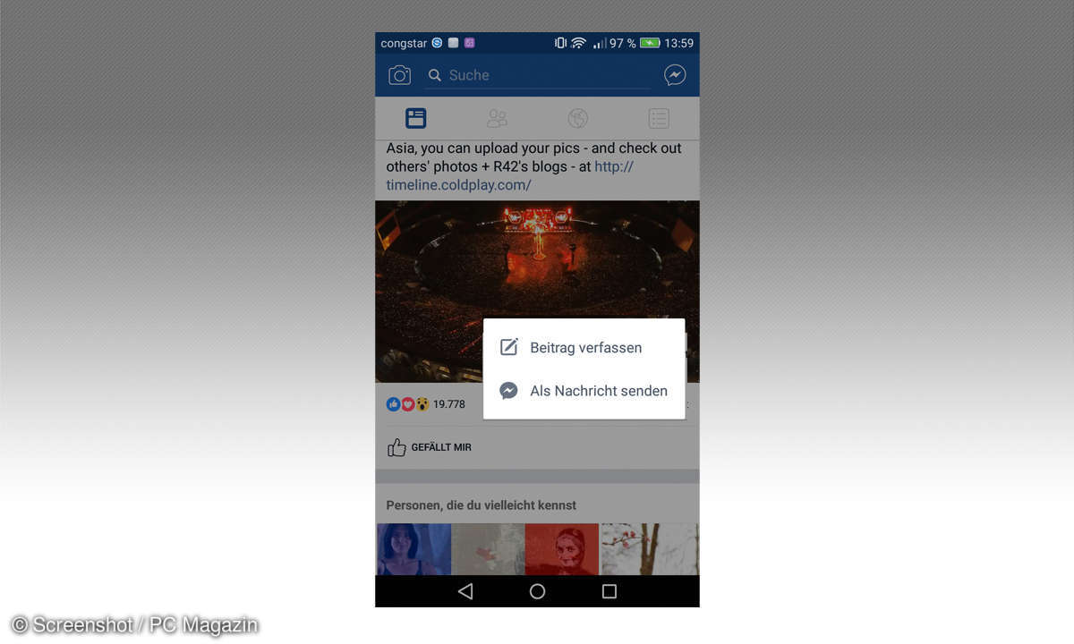 Inhalte per Messenger versenden