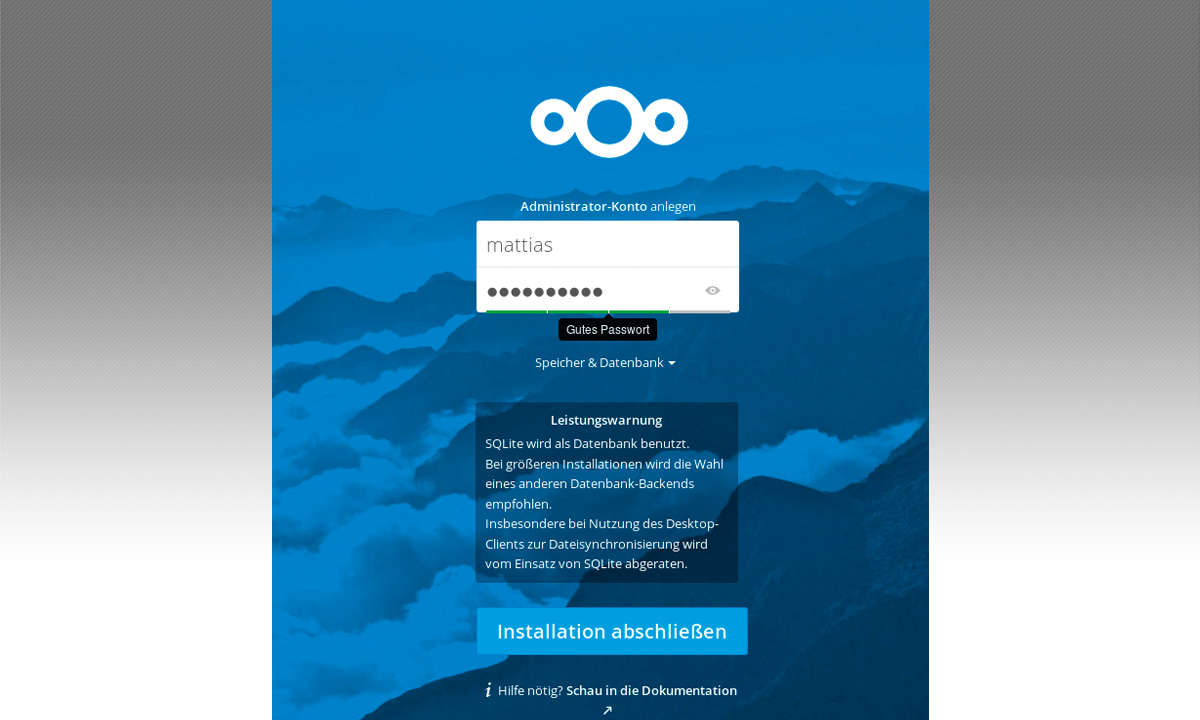 Nextcloud einrichten