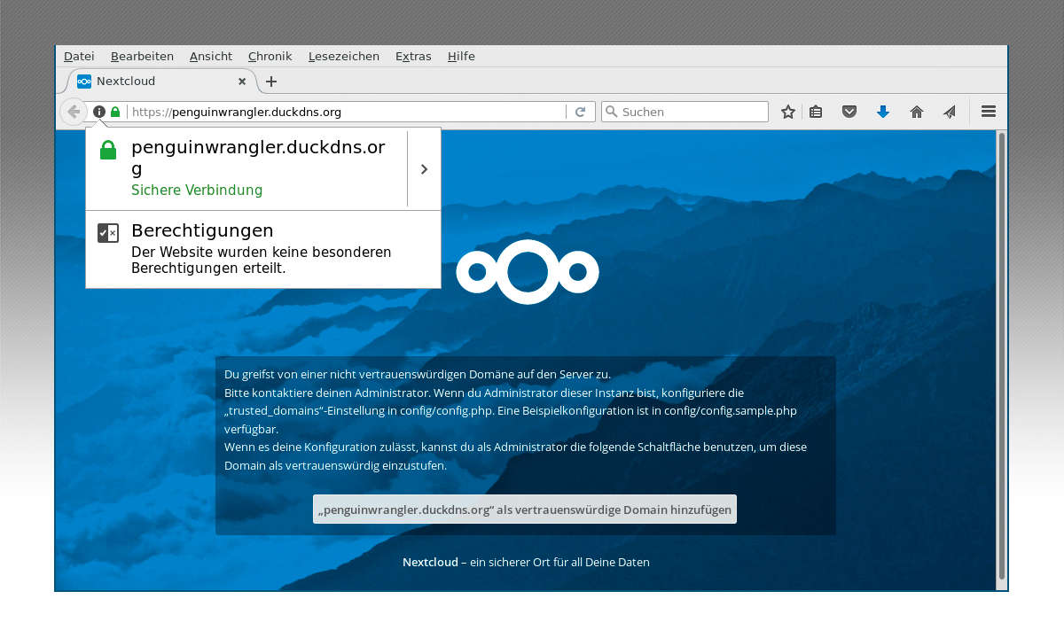 Nextcloud einrichten