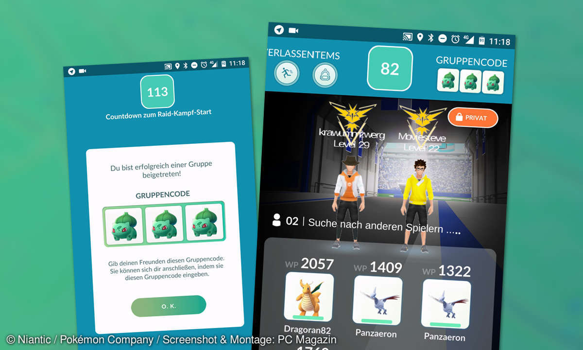 Pokémon GO Private Raid-Gruppe