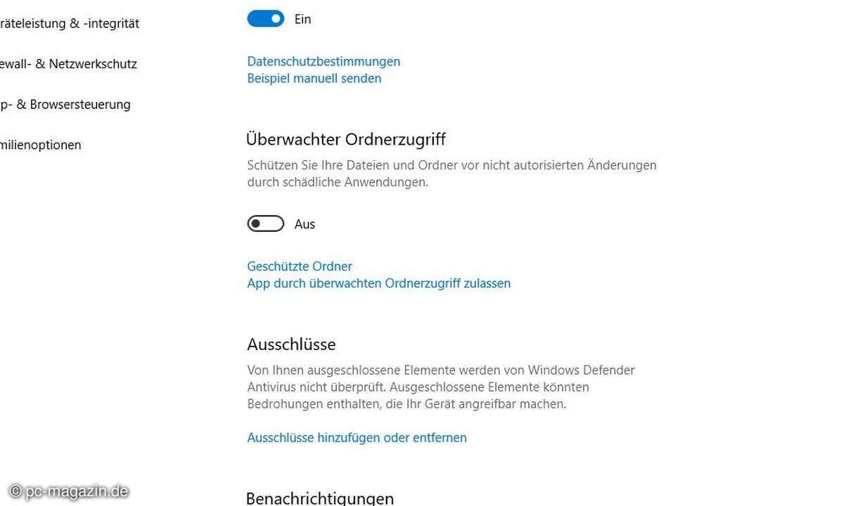 Windows 10: Überwachter Ordnerschutz