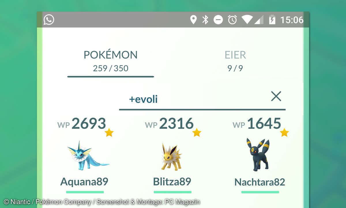 Pokémon GO Suche nach Spezies