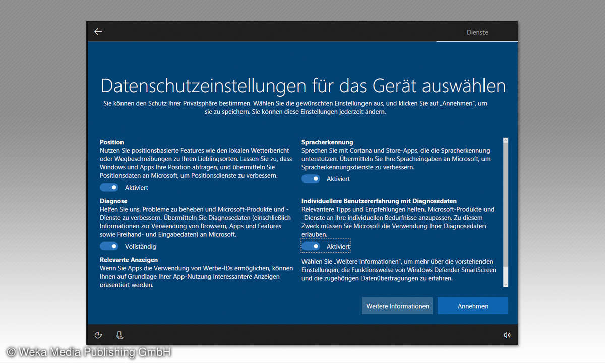 Windows 10 Datenschutzeinstellungen