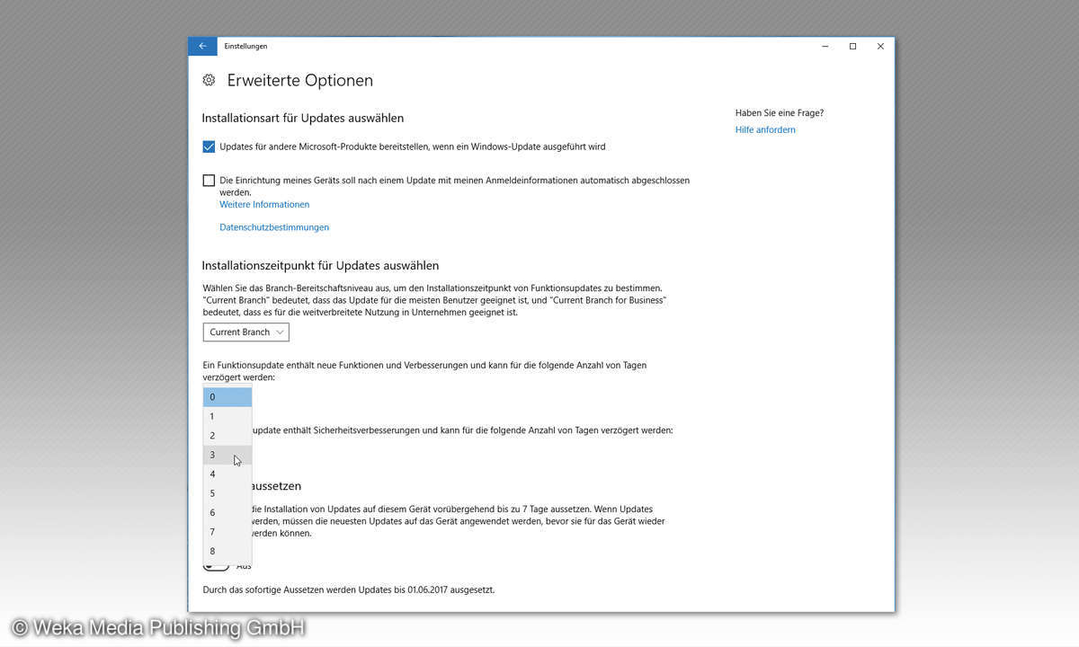 Windows 10 Erweiterte Optionen