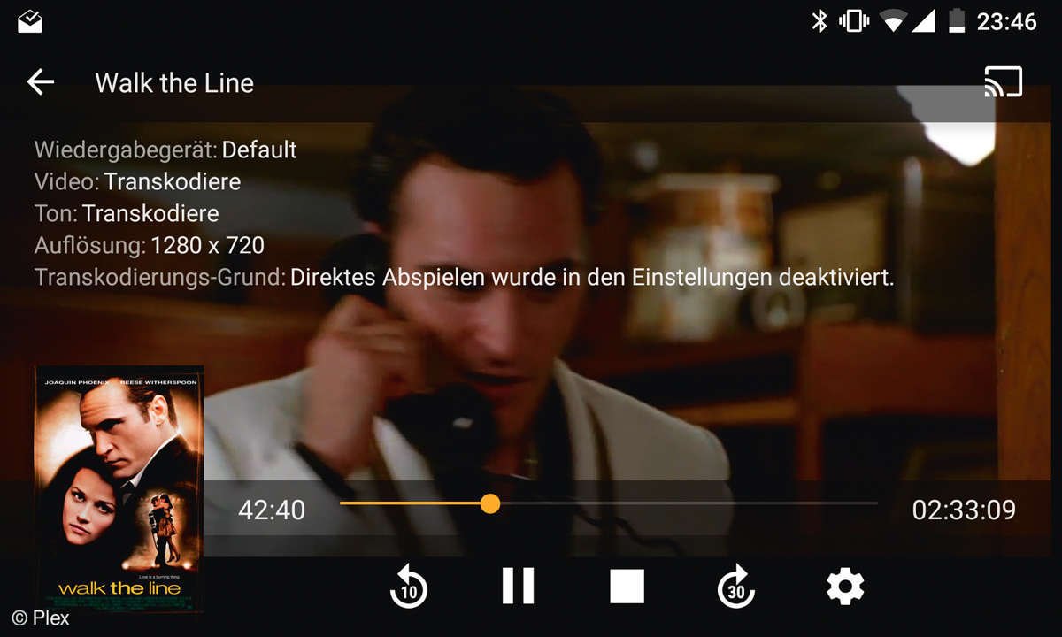 Transcoding mit der kostenpflichtige Smartphone-App Plex