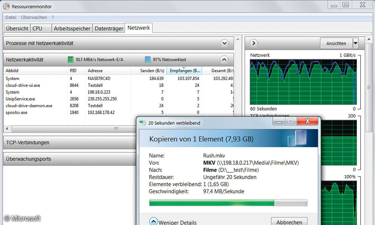 Ressourcenmonitor von Windows