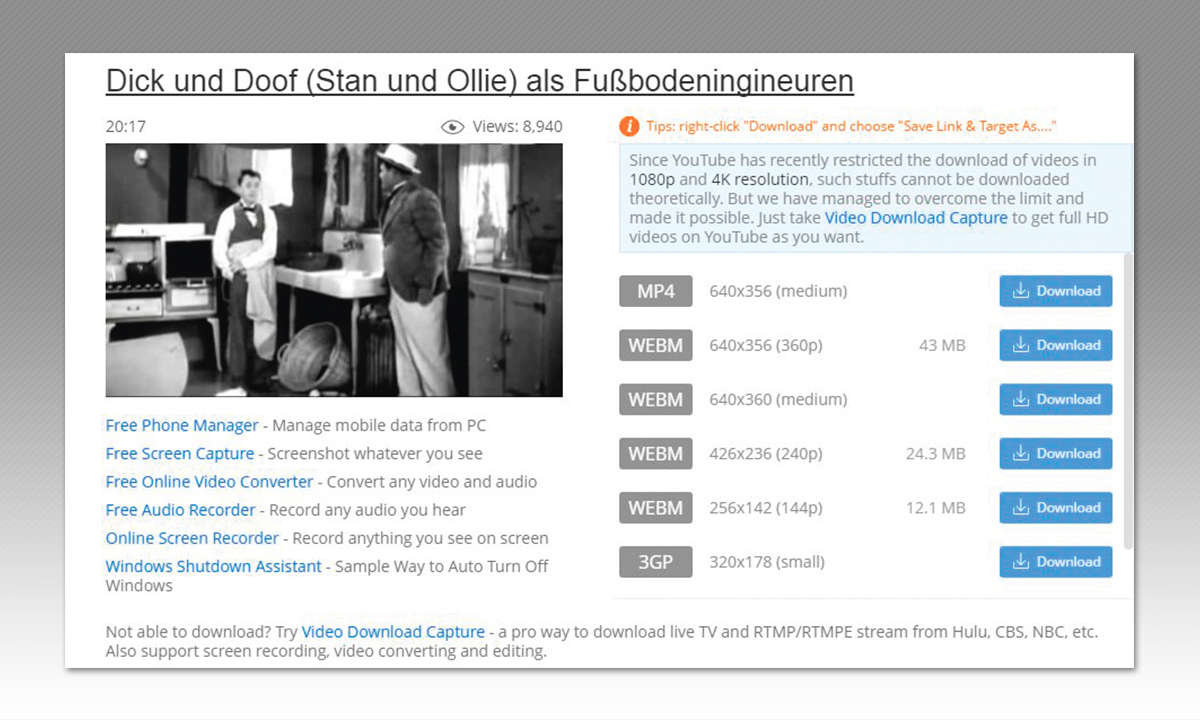 Offline-Streaming YouTube