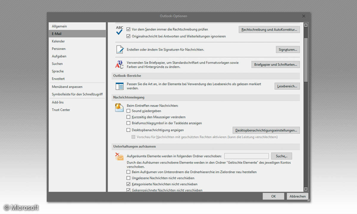 Outlook-Optionen
