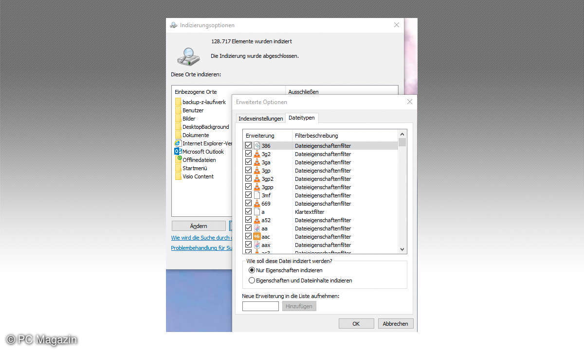 Windows-Suche optimieren