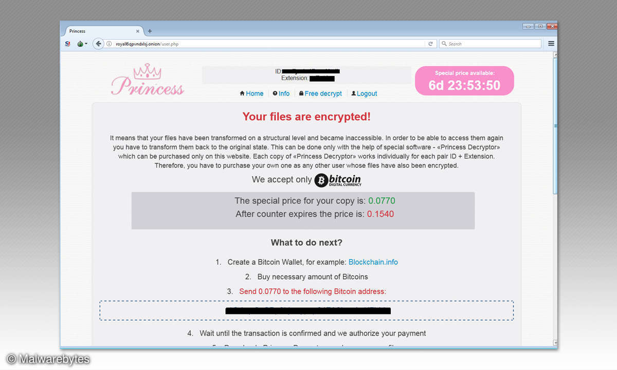 Princes Ransomware Screenshot