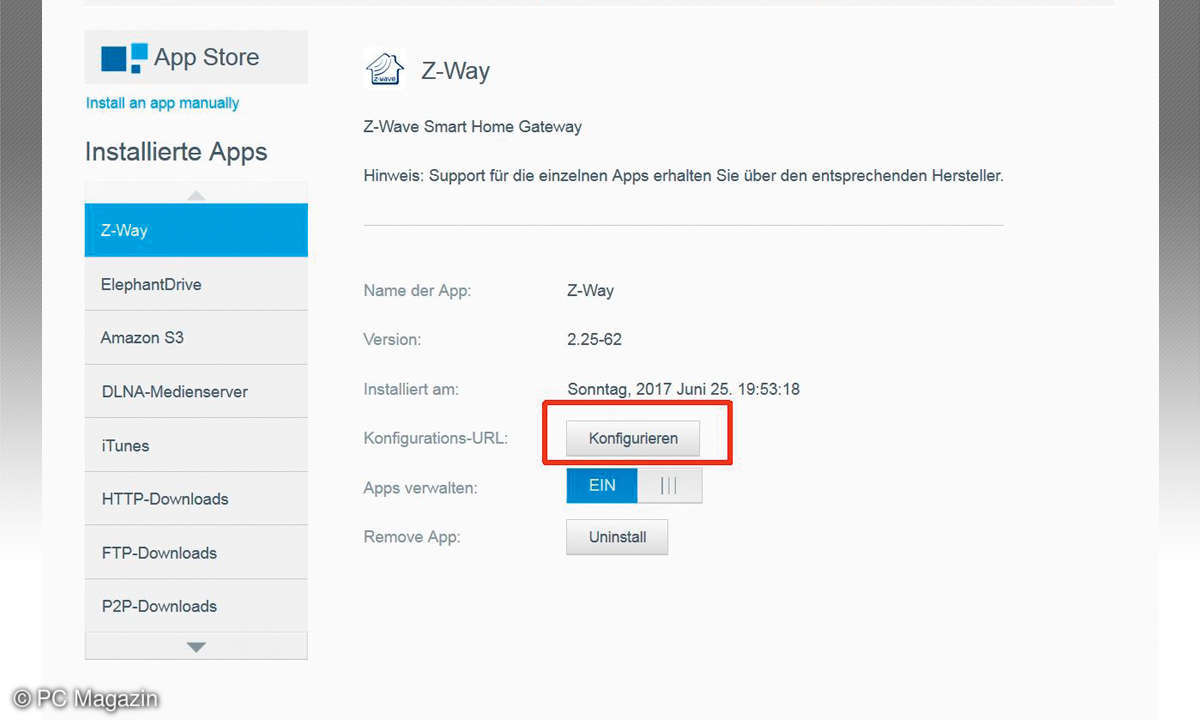 NAS mit IFTTT und Z-WAVE einrichten