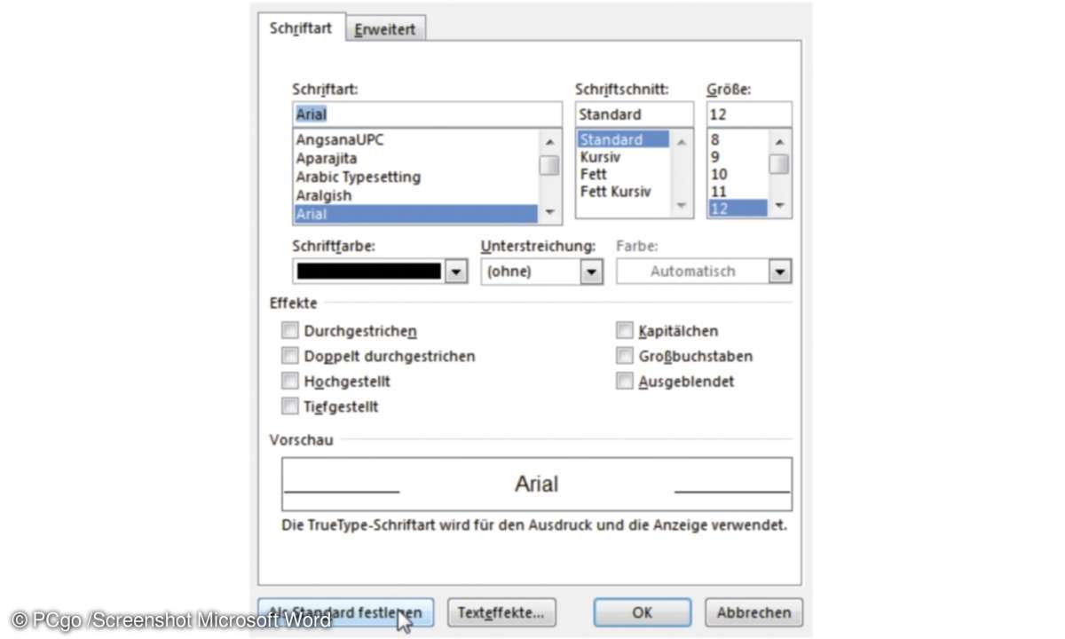 Formatierung Word Standard festlegen