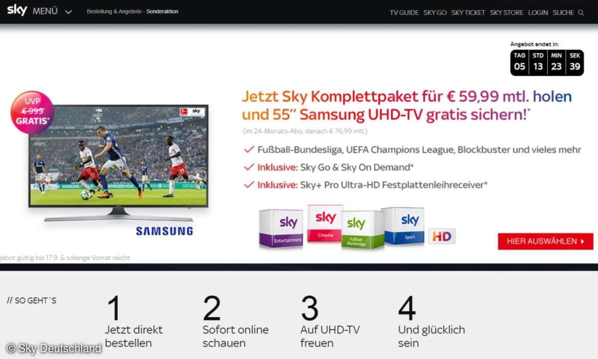 Sky Bundesliga Angebot Samsung TV