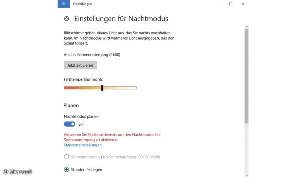 Windows Nachtmodus