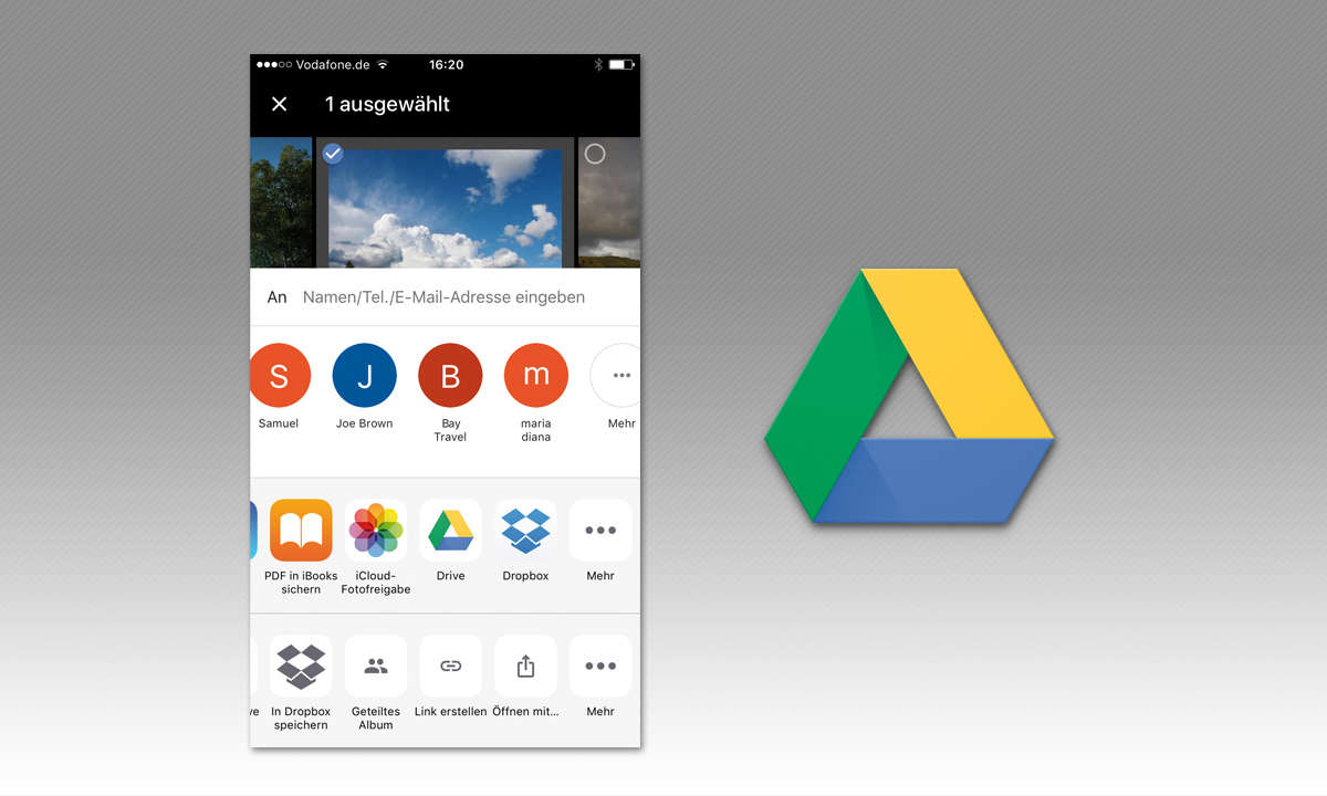 Google Drive und Google Fotos auf iPhone