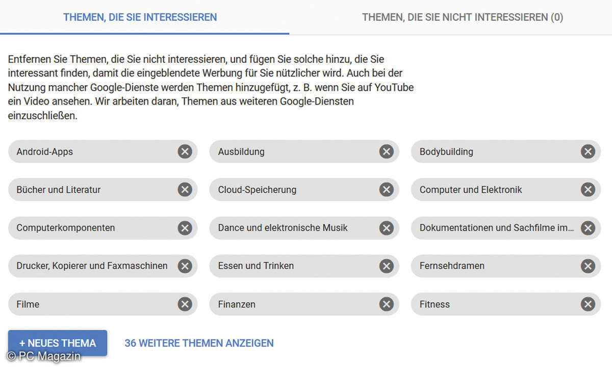 Google: Daten löschen