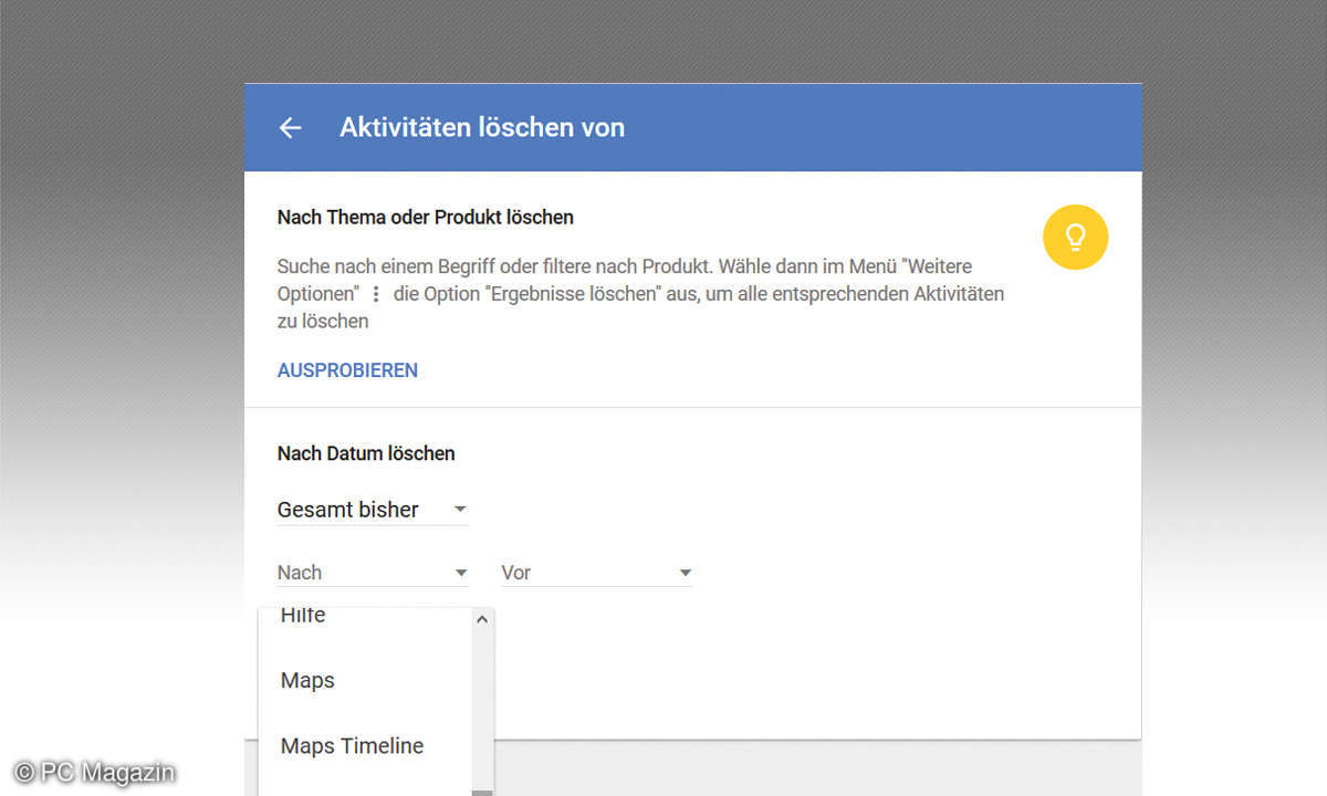 Google: Daten löschen