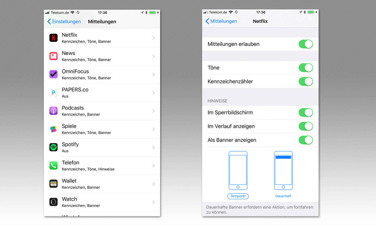 Netflix - Benachrichtigung am iPhone abschalten