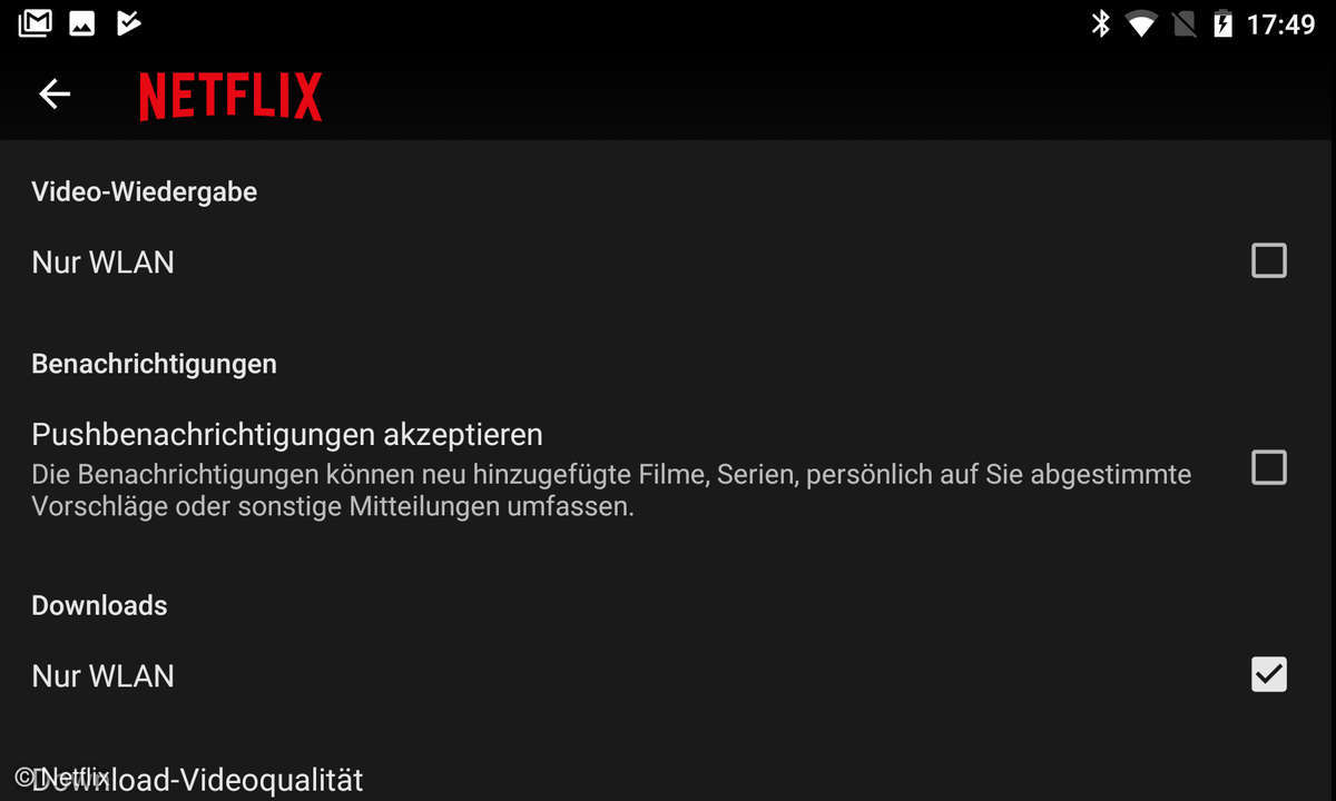Netflix - Benachrichtigungen unter Android abschalten