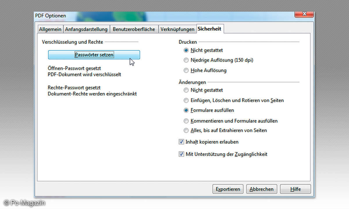 OpenOffice Calc PDFs