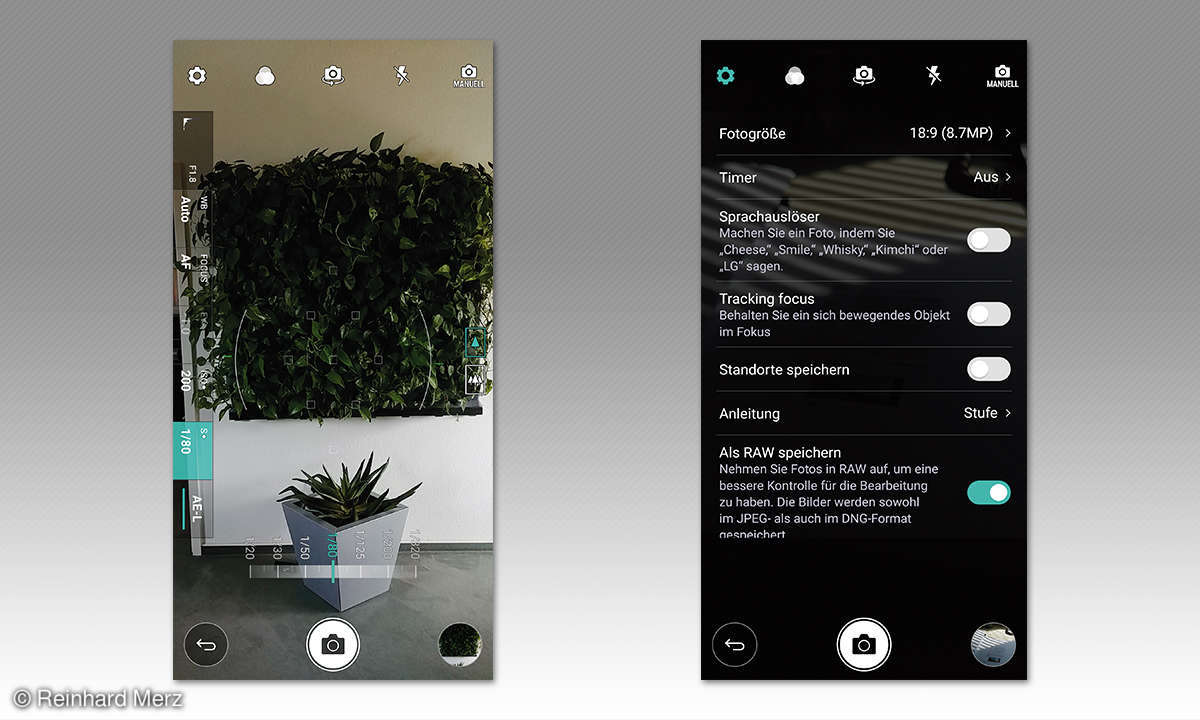 Bedienung Kamera LG G6