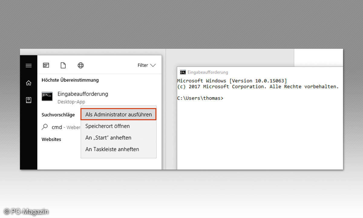 Windows Eingabeaufforderung starten