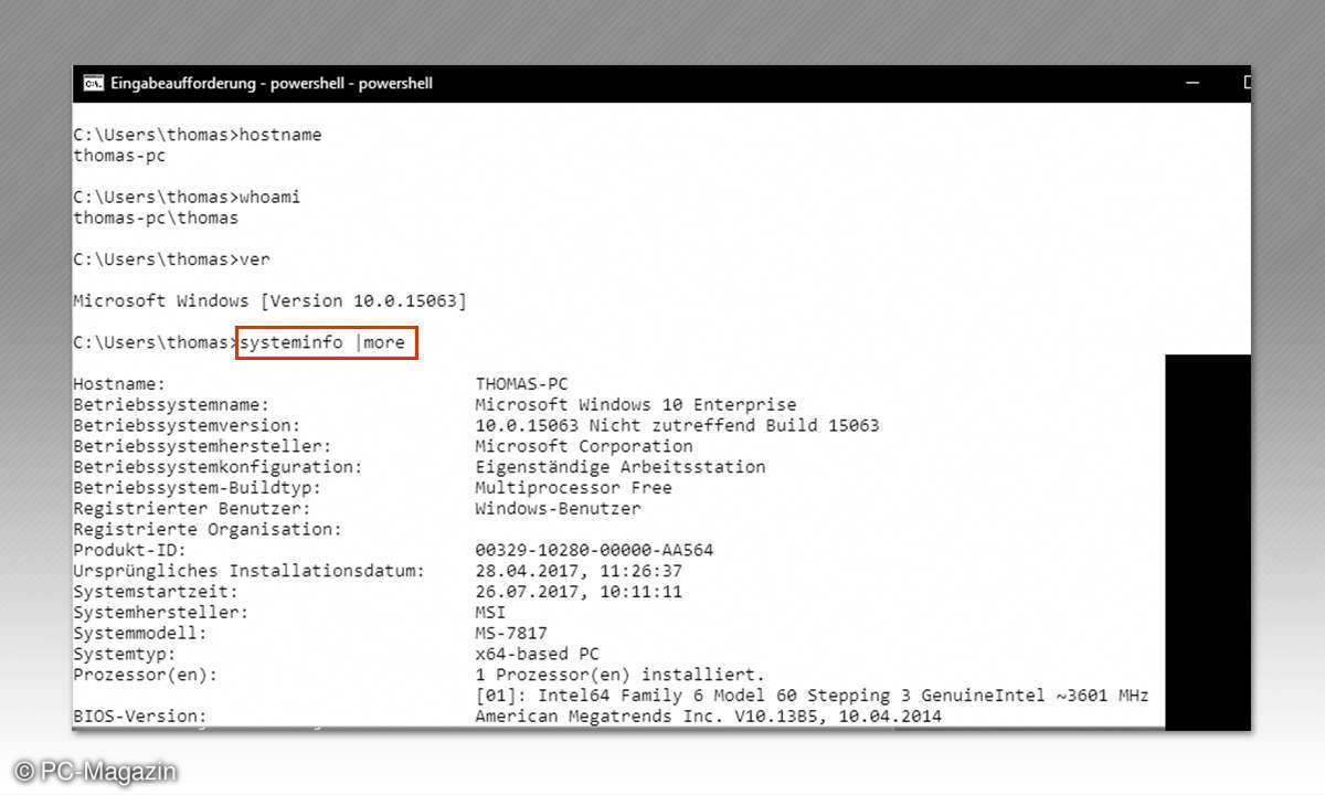 PC-Infos in der Befehlszeile abrufen