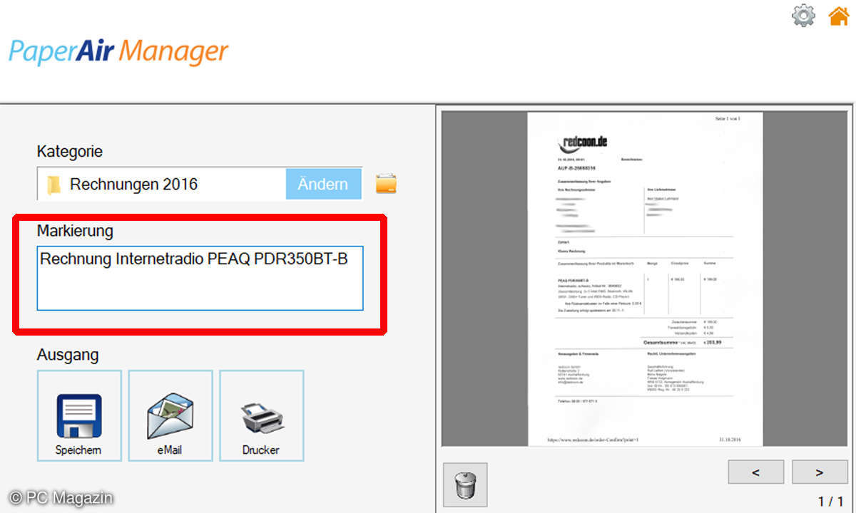 PaperAir - Schlagwörter vergeben