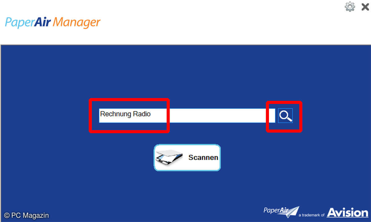 PaperAir - Dokument im Archiv suchen