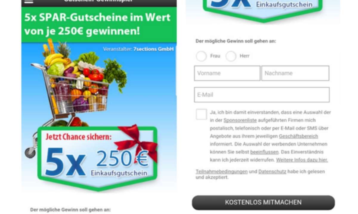 Falscher Spar-Gutschein per Whatsapp