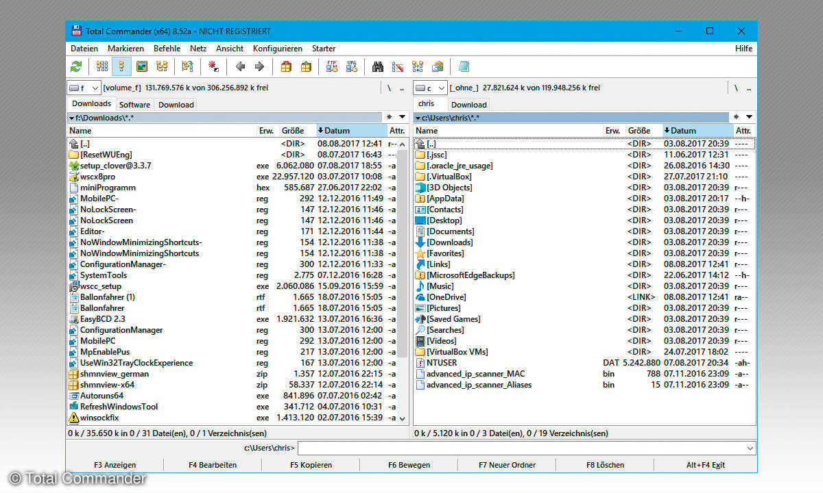 Alternativen zum Windows-Explorer: Total commander
